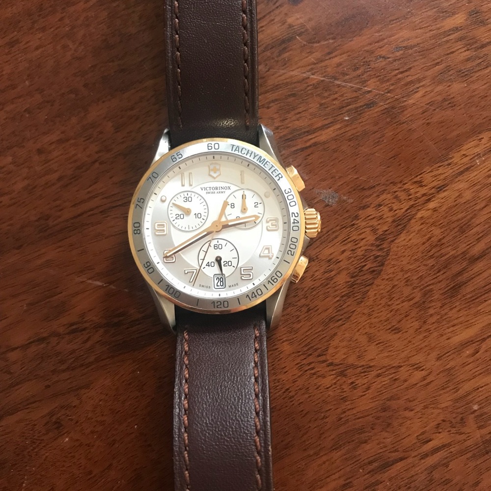 Victorinox Men’s Watch with brown leather strap